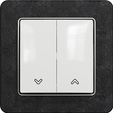 Sedna roller shutter switch (white insert, slate matte frame)